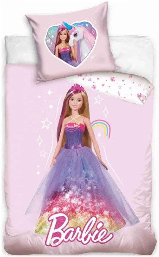 Obliečky do detskej postieľky Barbie princezná - 100% bavlna Renforcé - 100 x 135 cm + 40 x 60 cm