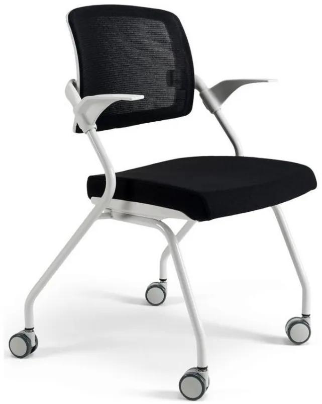 BESTUHL Konferenčná rokovacia stolička U20 WHITE čierna na kolieskách
