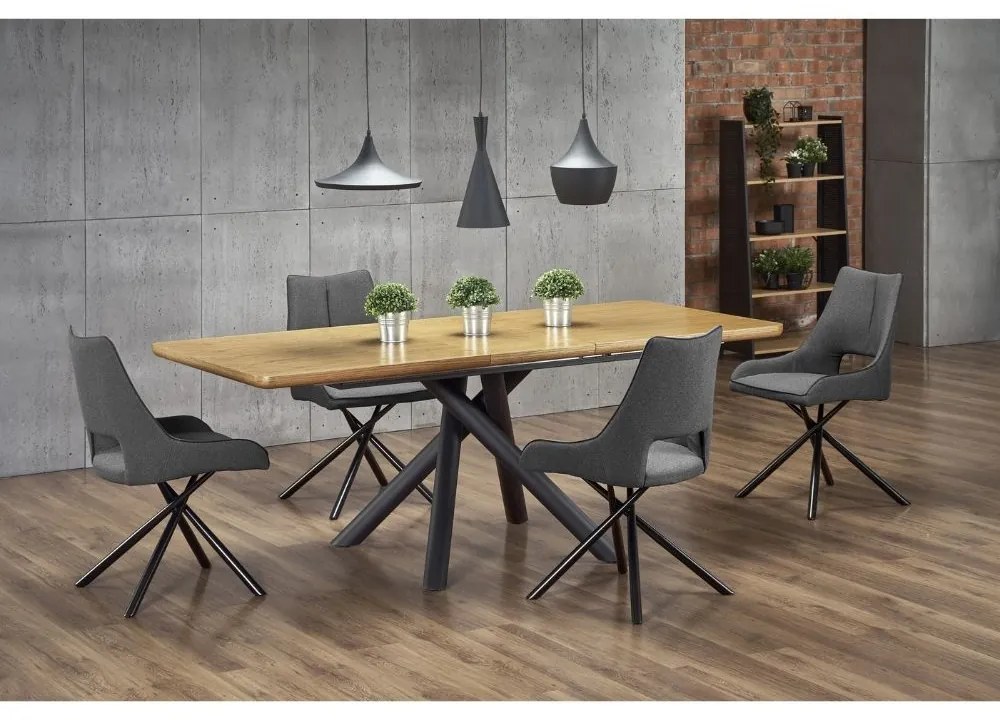 Jedálenský stôl Derrick, dub / čierna