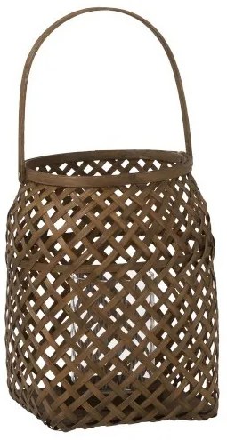 Hnedá pletená bambusová lampáš Bamboo - 22 * ​​22 * ​​29 cm