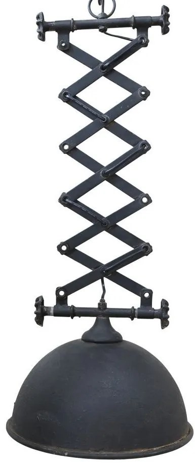 Industriálne čierne antik kovové závesné svetlo Fact ceiling - Ø32*55-72 cm