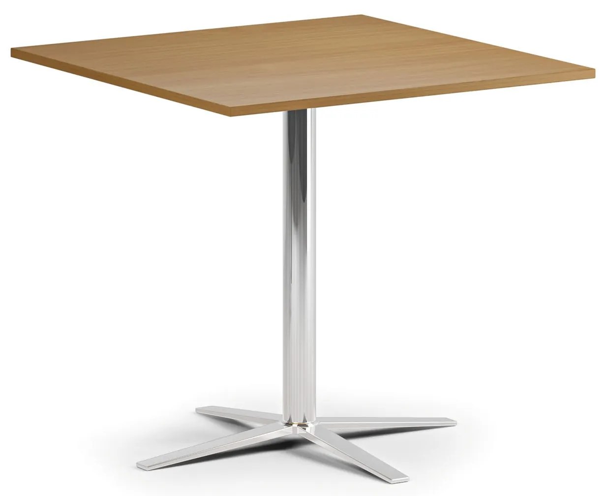 Konferenčný stolík AURA, 80x80 cm, chróm podnož, buk