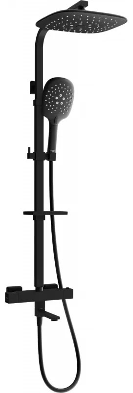 Mexen - CQ22 vaňovo-sprchový set s termostatickou batériou Cube, čierna, 779102295-70