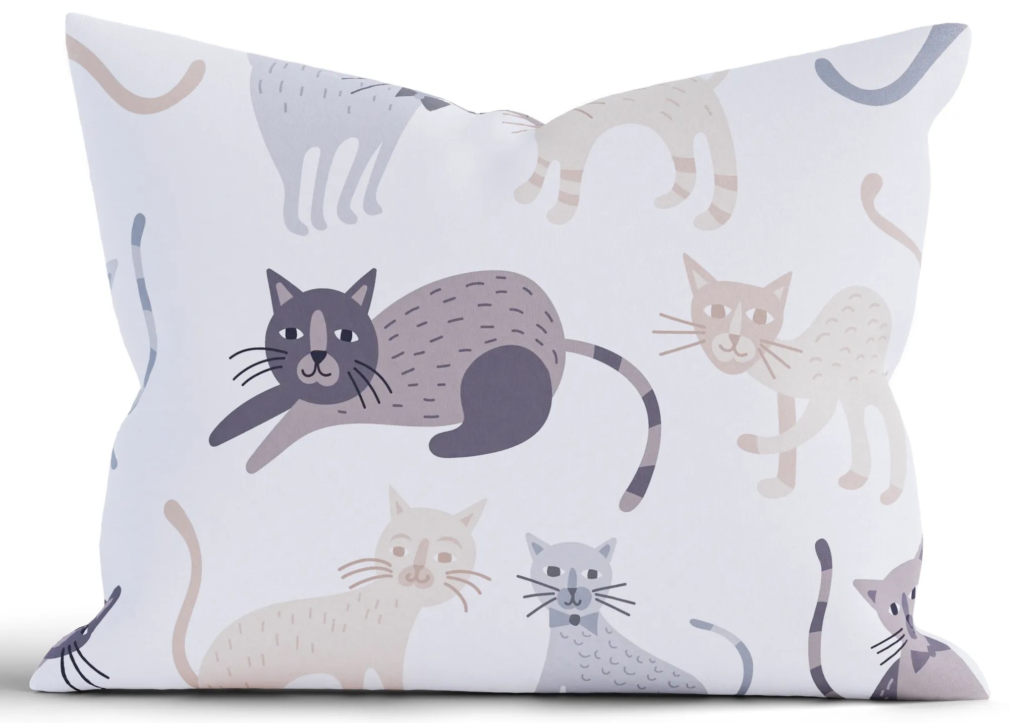Bavlnená obliečka na vankúš Renforcé 70 x 90 cm - Mačičky