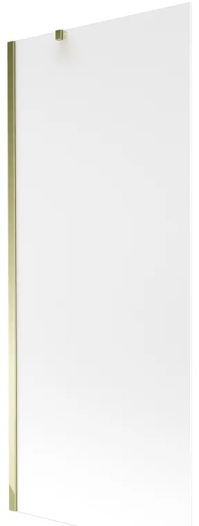 Mexen Next, vaňová zástena 1-krídlová 80 x 150 cm, fixné krídlo, 6 mm námraza sklo, zlatý profil, 895-080-000-00-30-50