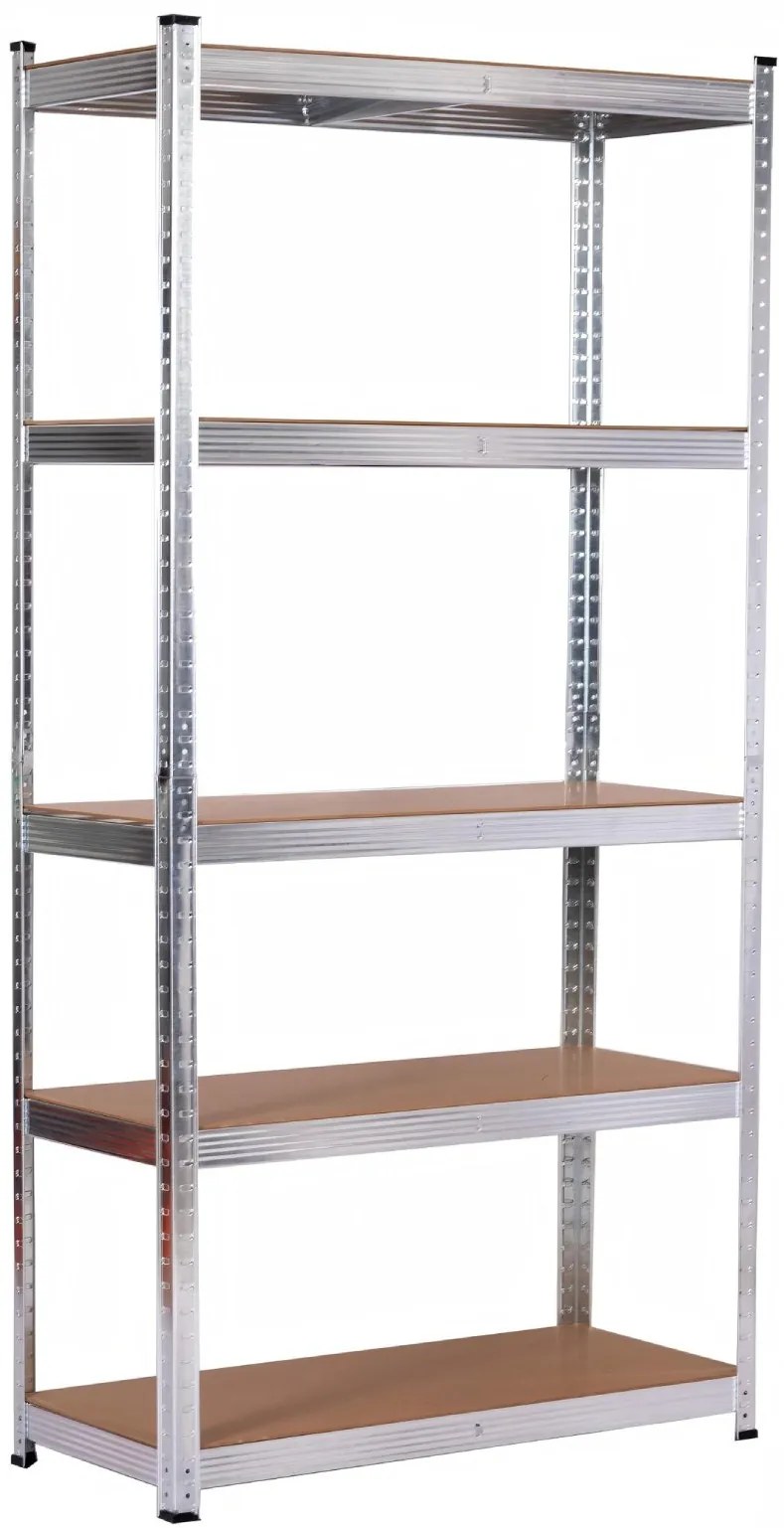 Kovový regál BestBerg BBMS-20 / 70 x 150 x 30 cm / 5 políc / strieborná/hnedá