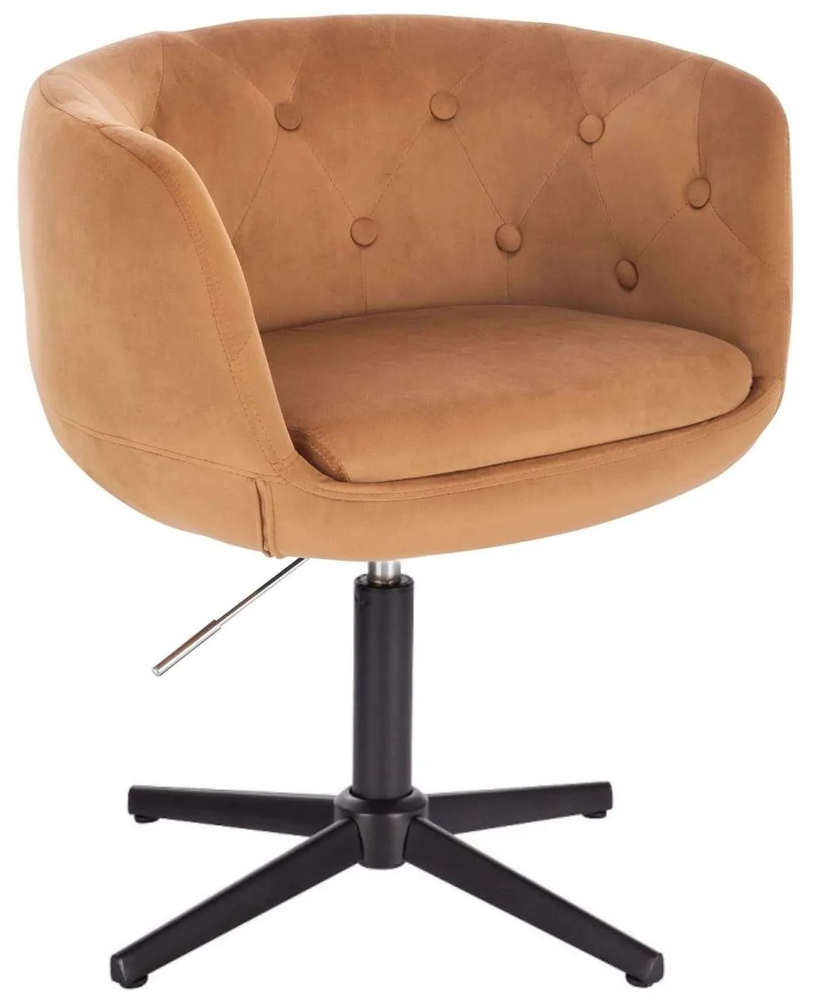 LuxuryForm DESIGN Kreslo MONTANA VELUR na čiernom kríži - medové