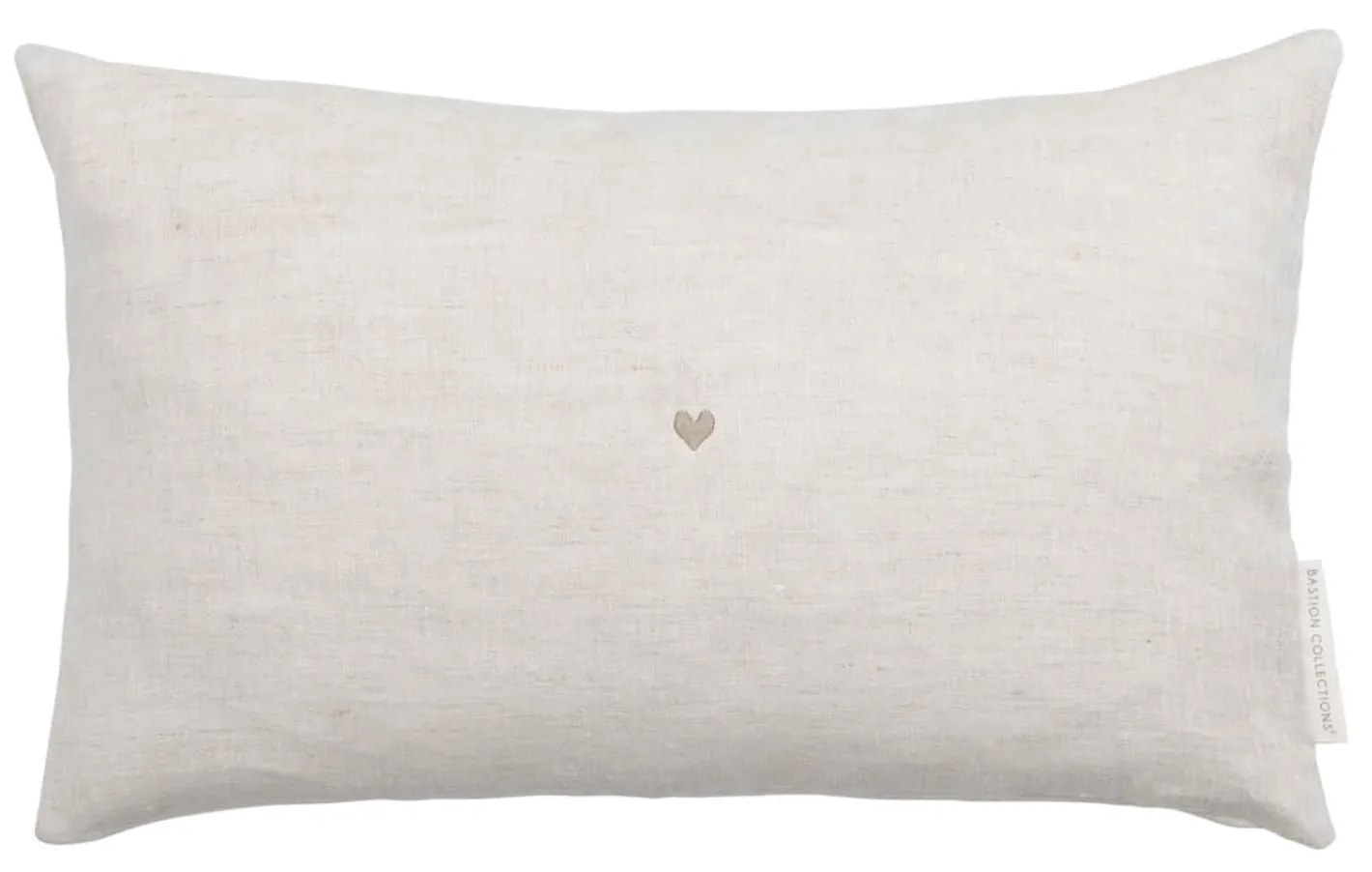Bastion Collections Ľanový povlak s výplňou Naturel Heart 30 x 50 cm