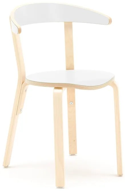 Detská jedálenská stolička LINUS, V 450 mm, breza, laminát - biela