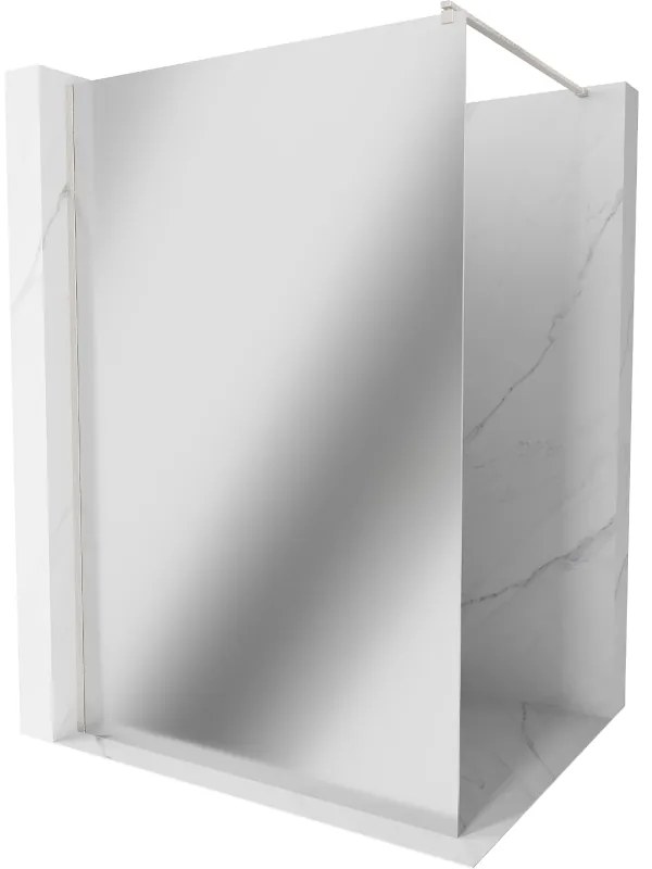 Mexen Kioto, sprchová zástena Walk-In 70 x 200 cm, 8mm sklo vzor zrkadlo, brúsená oceľ profil, 800-070-101-97-50