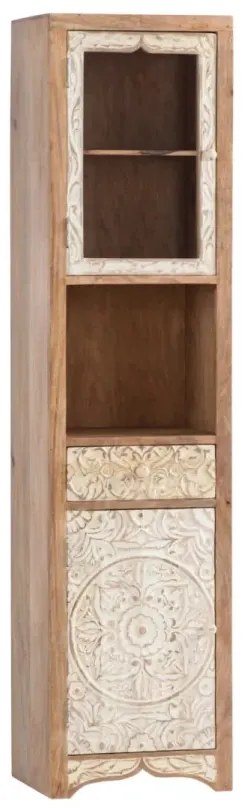 furniture-nabytek.cz - Masívna vysoká skriňa Delhi z mangového dreva, lakovaná, hnedá – 45×35×185 cm