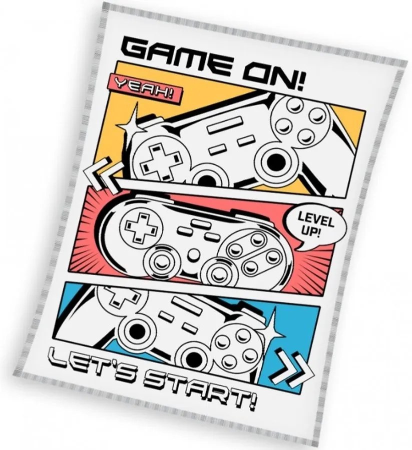 Veľká coral fleece deka Game On! Let's start! - 150 x 200 cm