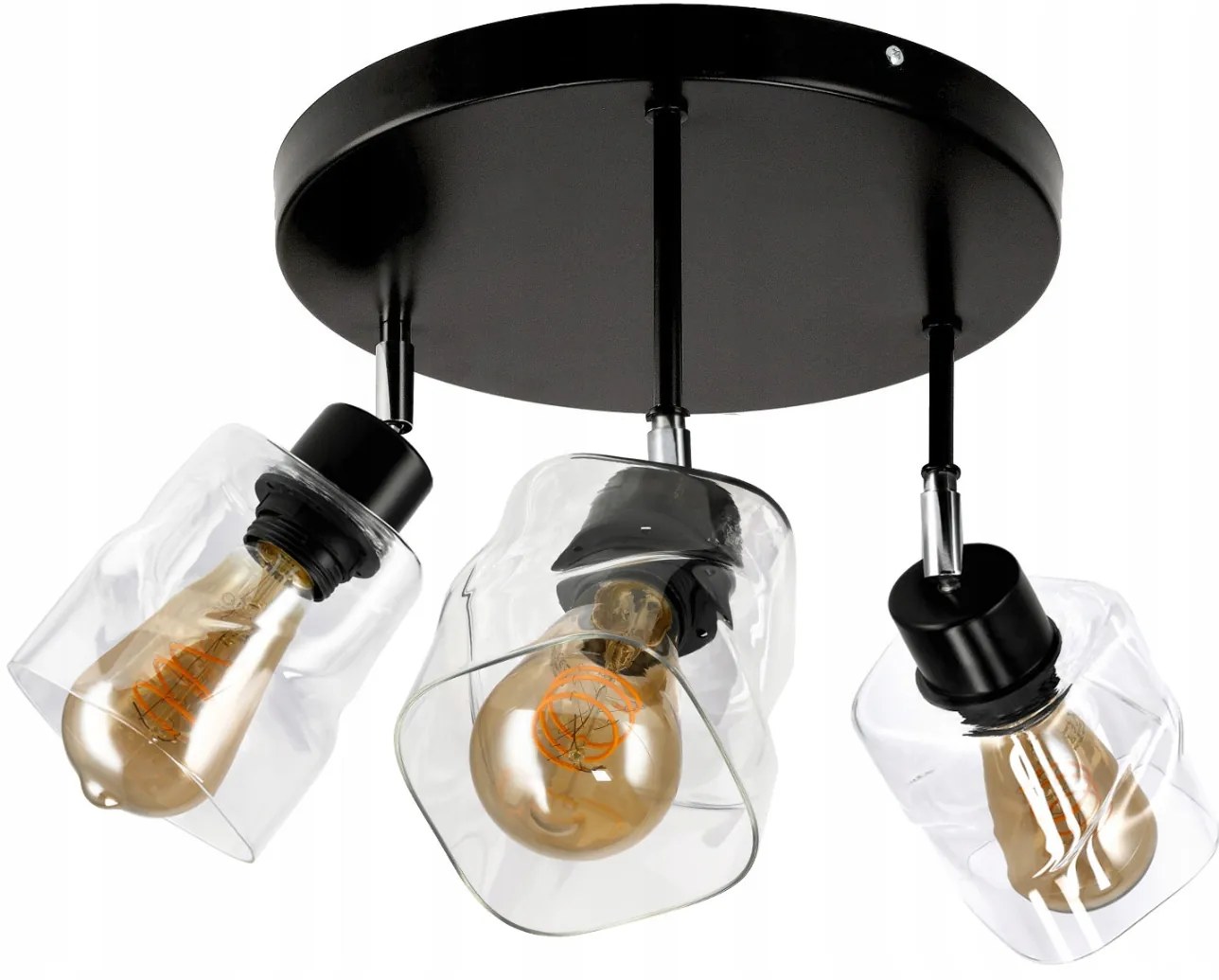 BERGE LED závesné stropné svietidlo 3xE27, rolovací, priehľadný štvorec