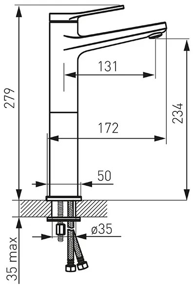 Ferro Stratos, Vysoká umývadlová batéria, čierna, BSC2LBL