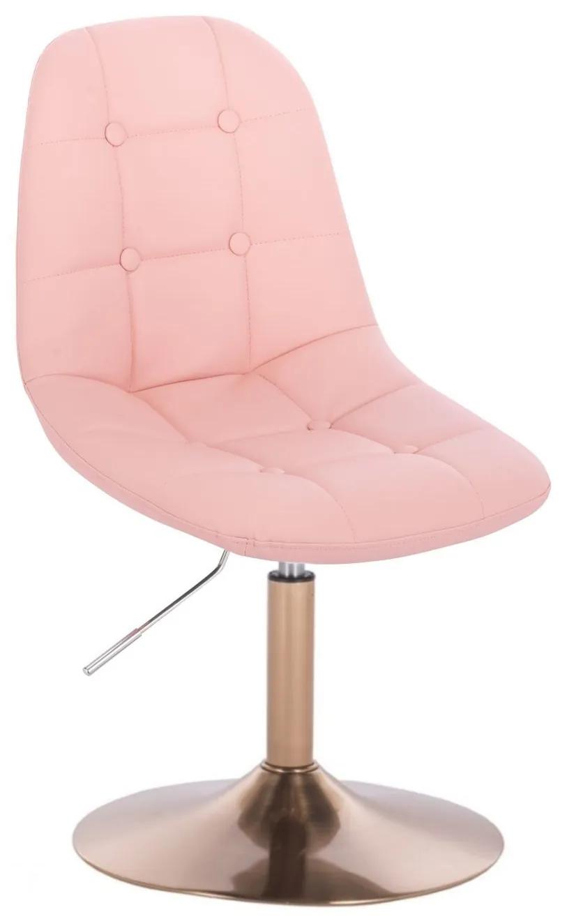 LuxuryForm DESIGN Stolička SAMSON na zlatom tanieri - ružová