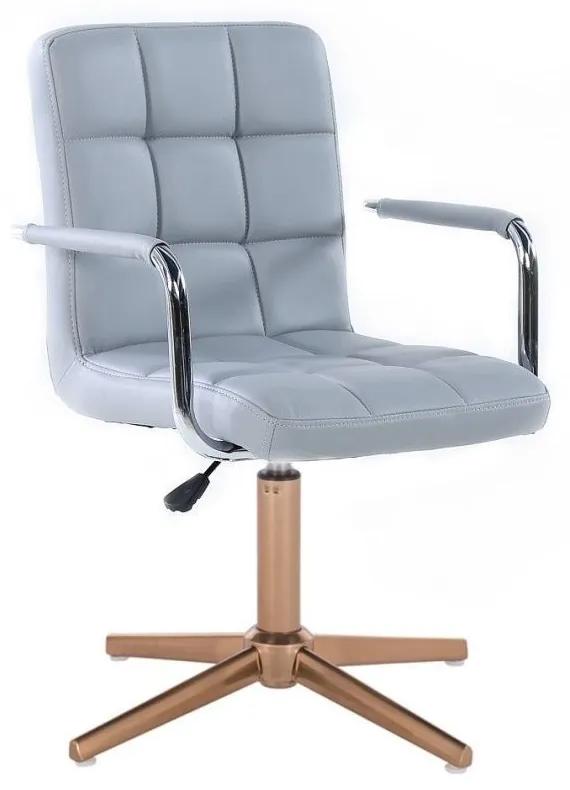 LuxuryForm DESIGN Stolička VERONA na zlatom kríži - šedá