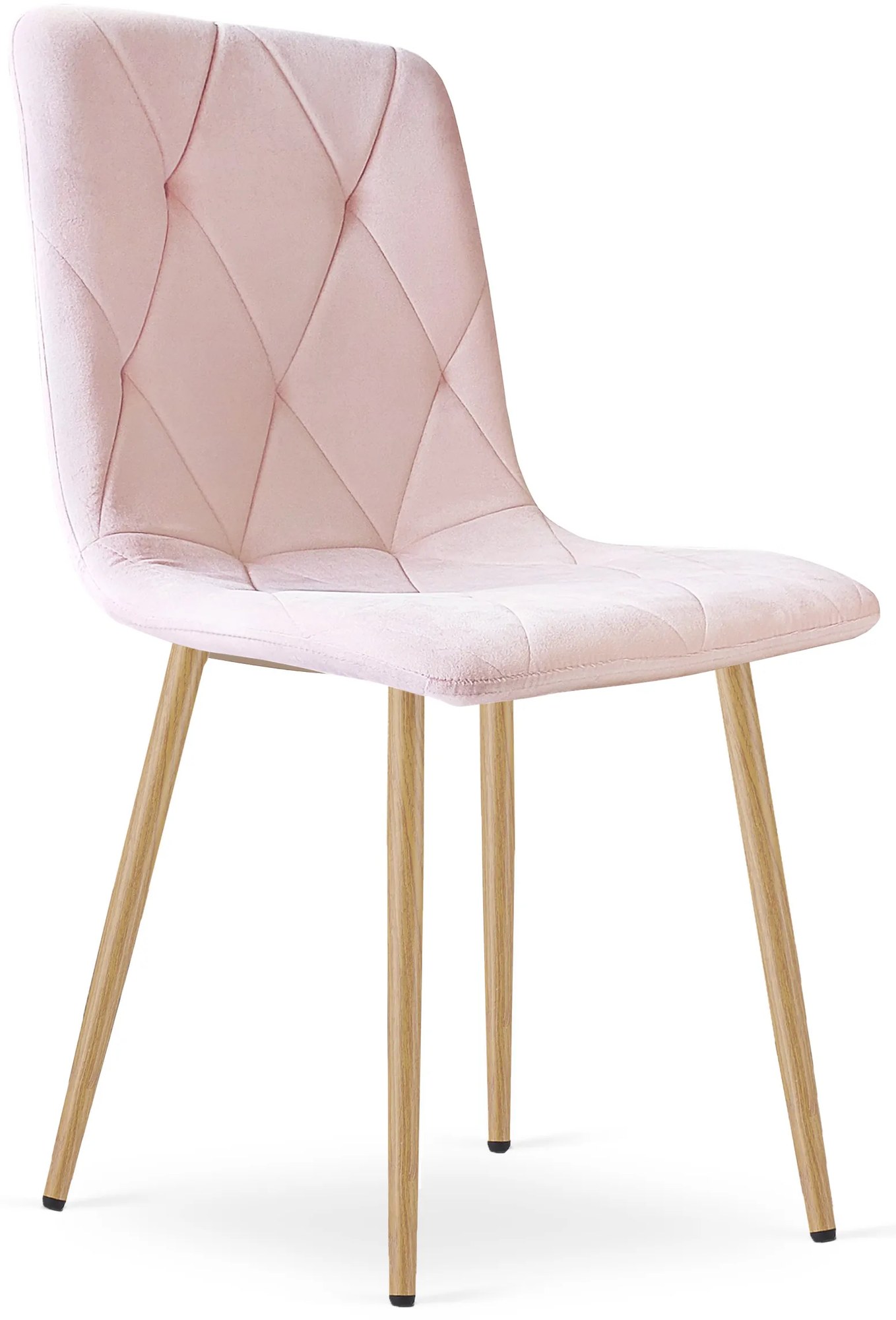 Svetlo ružová zamatová jedálenská stolička LIBRA