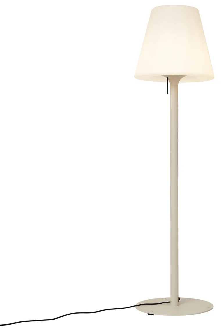 Moderná vonkajšia stojaca lampa béžová s bielym tienidlom IP44 - Big Virginia