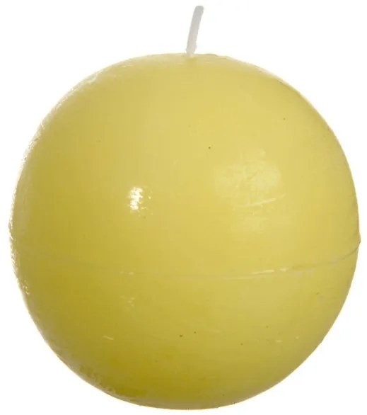 Guľatá žltá sviečka L - Ø * 8,5 * 8,5 cm / 40Hm Guľatá žltá sviečka L - Ø * 8,5 * 8,5 cm / 40Hm