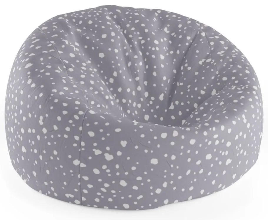 Sedací vak Cocoon biele fliačky na fialovej, fialová