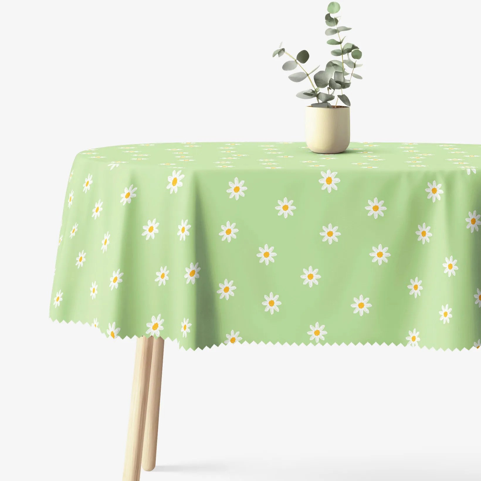 Goldea oválny teflónový obrus - margarétky na zelenom 120 x 160 cm