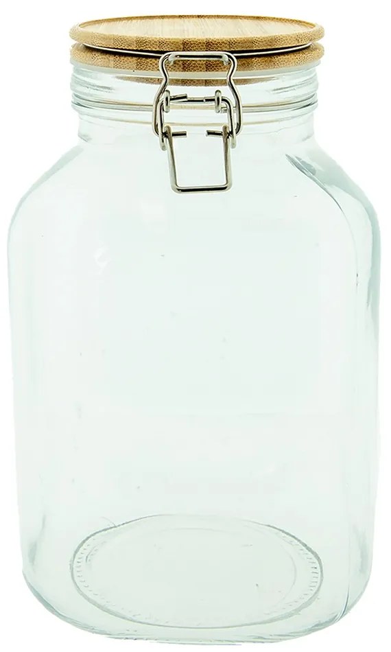 Sklenená dóza s bambusovým vekom - Ø16*25 cm / 4.1l Sklenená dóza s bambusovým vekom - Ø16*25 cm / 4.1l