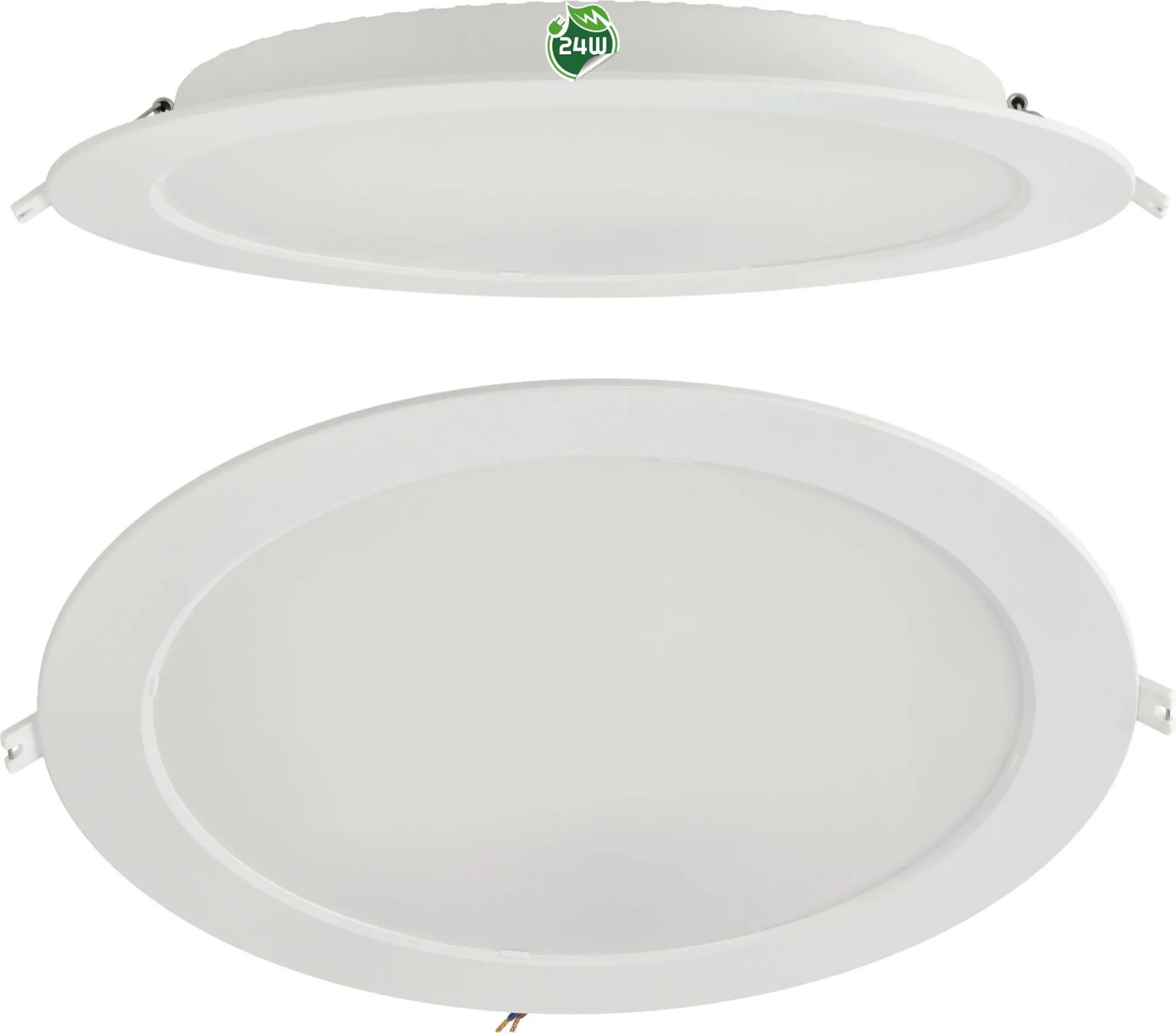 BERGE Okrúhly LED panel zapustený - biely - 24W - PC - neutrálna biela