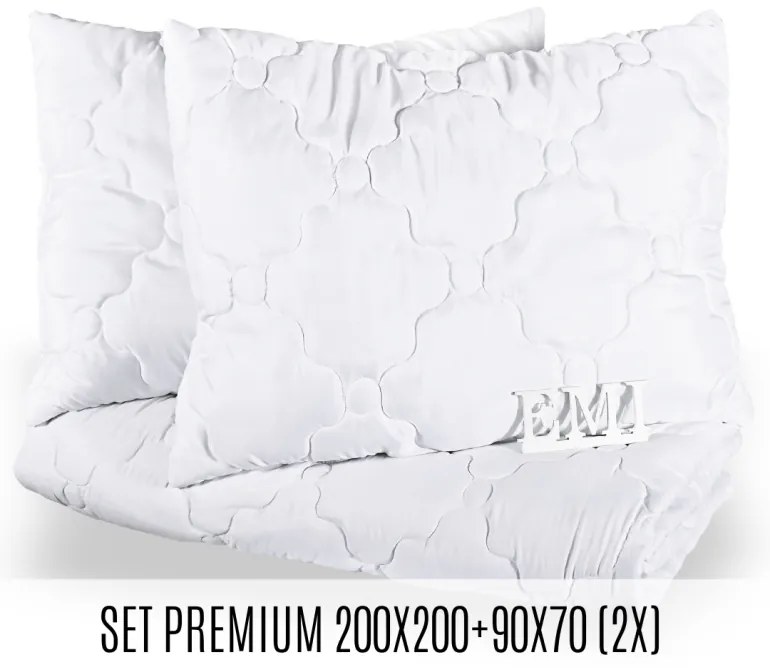 Set manželskej prikrývky a vankúšov Premium 200x200 + 90x70 (2x) EMI