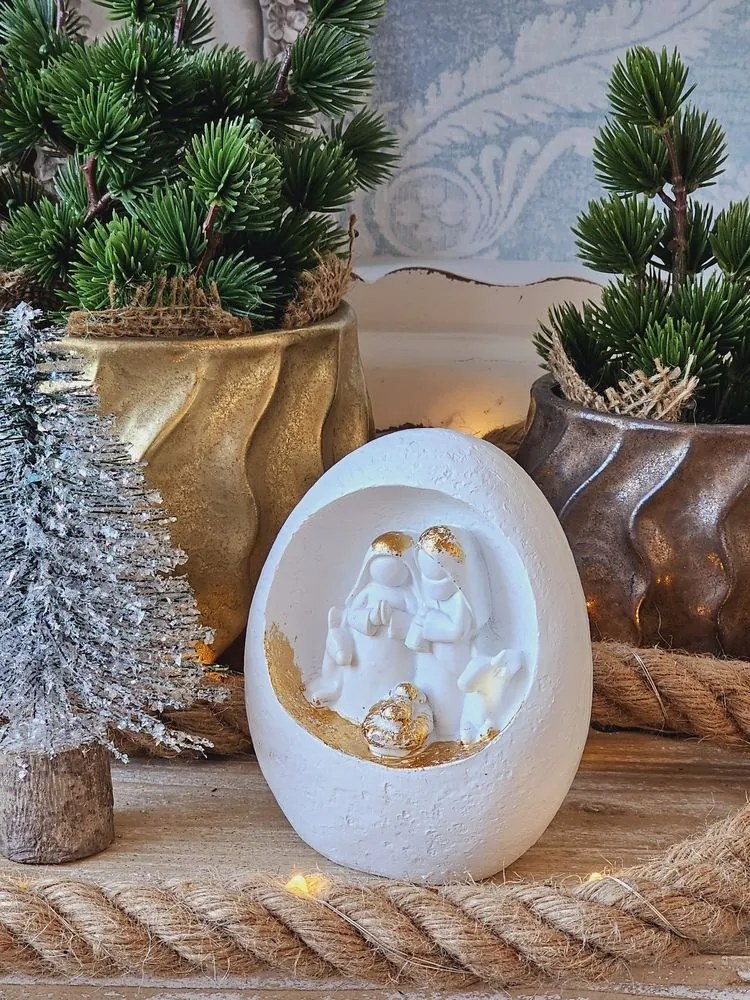 Biela vianočná dekorácia Betlehem - 10*7*12 cm Biela vianočná dekorácia Betlehem - 10*7*12 cm