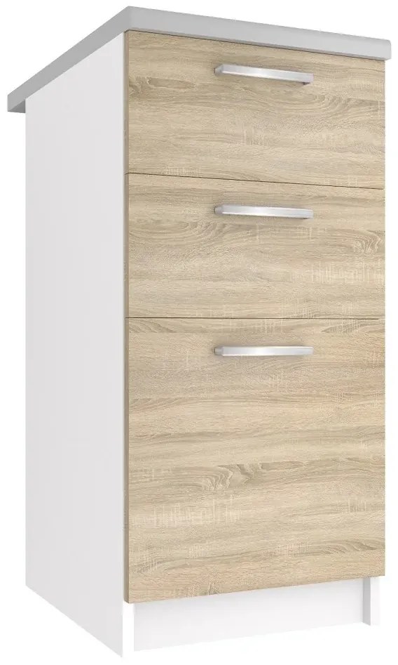 Kuchynská skrinka Belini spodná so zásuvkami 40 cm dub sonoma s pracovnou doskou TOR SDSZ40/0/WT/DS/0/E