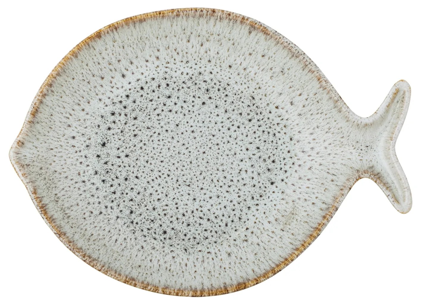 Bloomingville Modrý/béžový servírovací tanier z kameniny Fleur