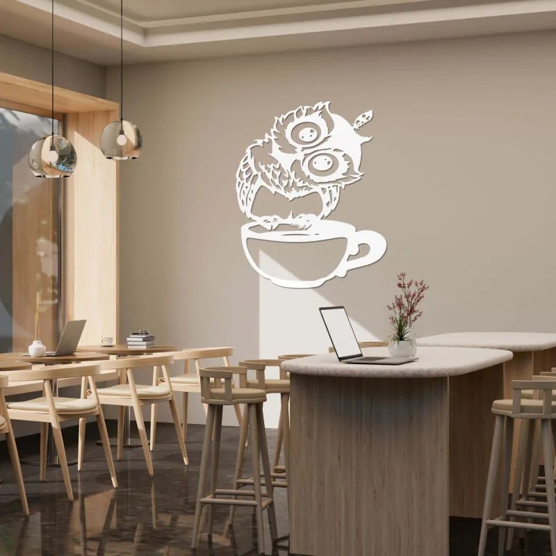 Roztomilý obraz na stenu sova v šálke | SENTOP PR0438 plywood