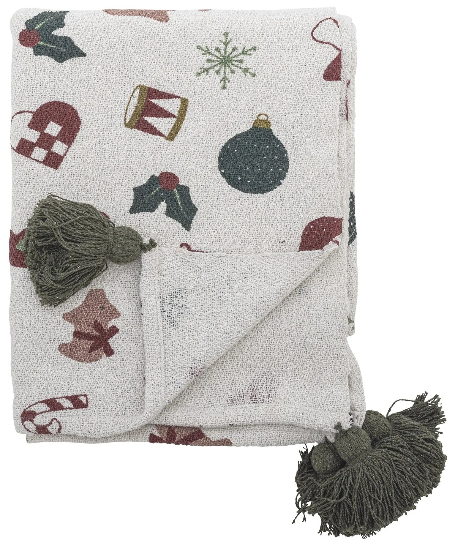 Bloomingville přehoz na postel Vianočný prehoz Yule z recyklovanej bavlny 160 x 130 cm