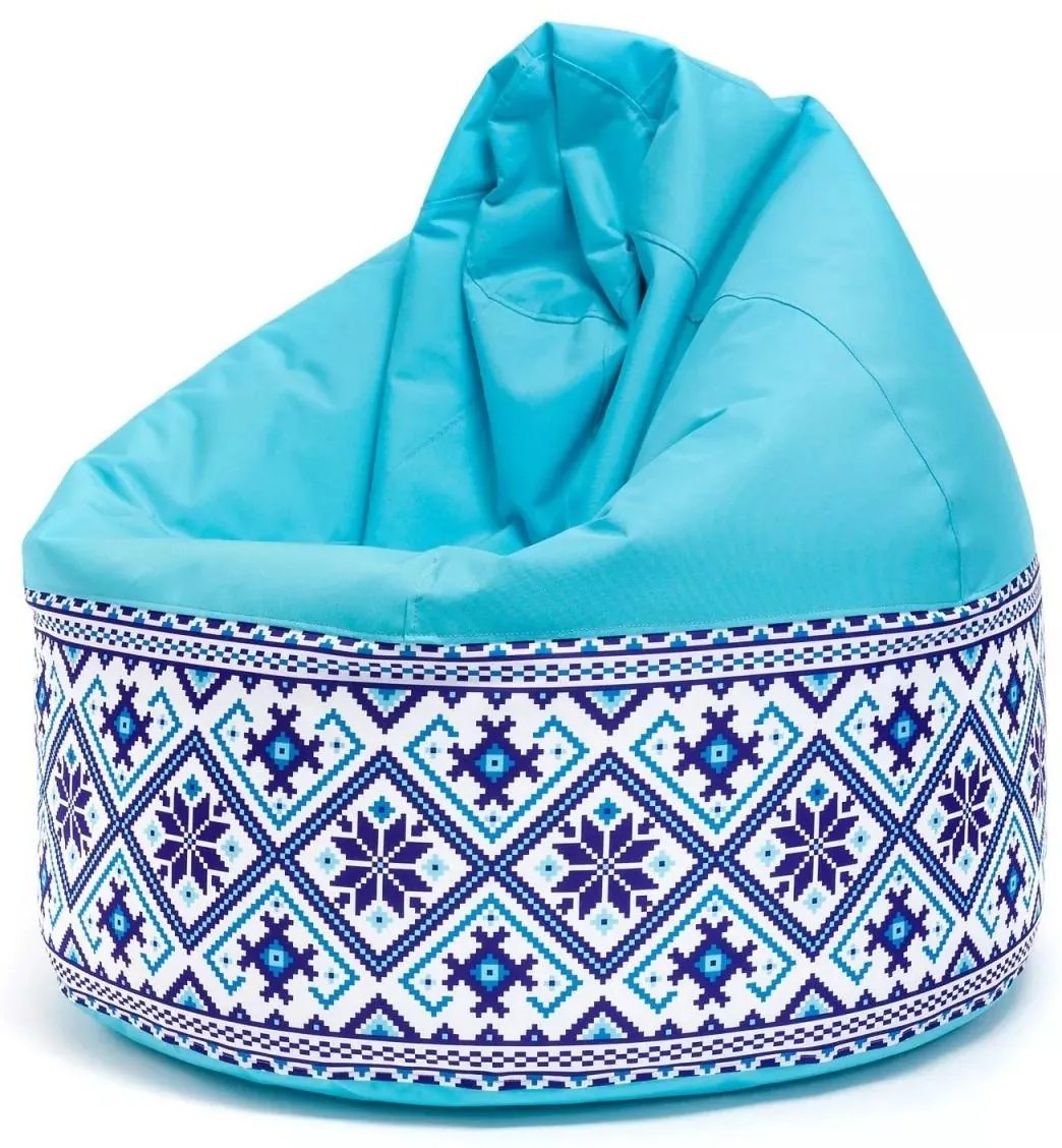 Sedací vak Viper Outdoor Folk – pohodlie s ľudovým štýlom do interiéru aj exteriéru Farba: Folk 1 - M2 modrý