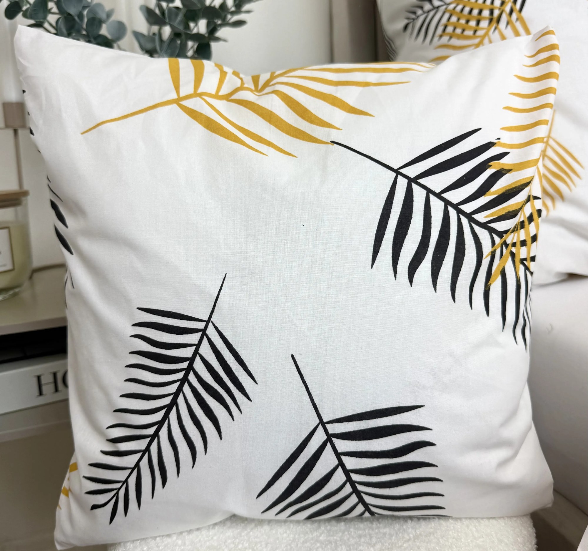 INTERMEDIC SK Obliečka na vankúš Palmový list 40x40 cm – 100 % bavlna, zapínanie na zips