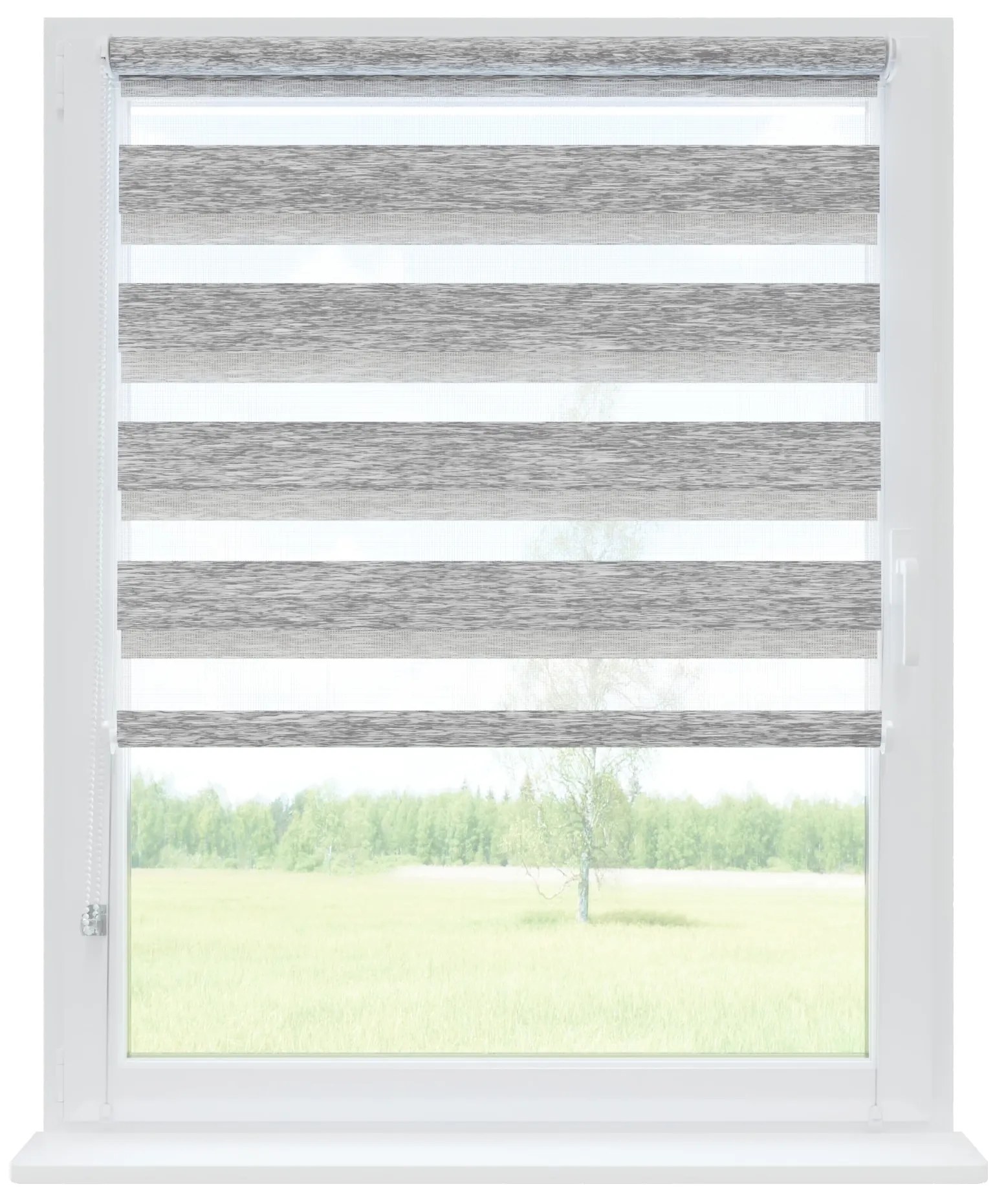 Dekodum Neinvazívna roleta Premium Deň a Noc Striebro Šířka (cm): 38, Dĺžka (cm): 150, Strana a farba mechanizmu: Práva – Biela