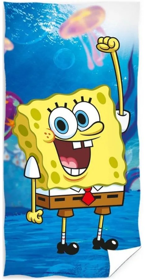 Detská plážová osuška veselý SpongeBob - 100% bavlna - 70 x 140 cm