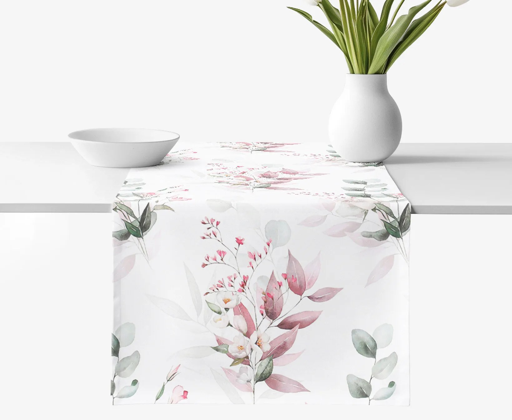 Goldea behúň na stôl 100% bavlnené plátno deluxe - nežné ruže 20x120 cm