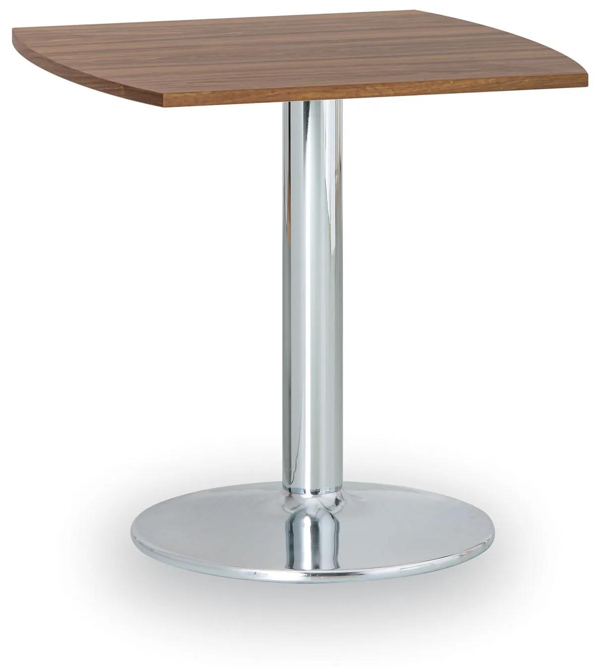 Konferenčný stolík ZEUS II, 660x660 mm, chrómovaná podnož, doska orech
