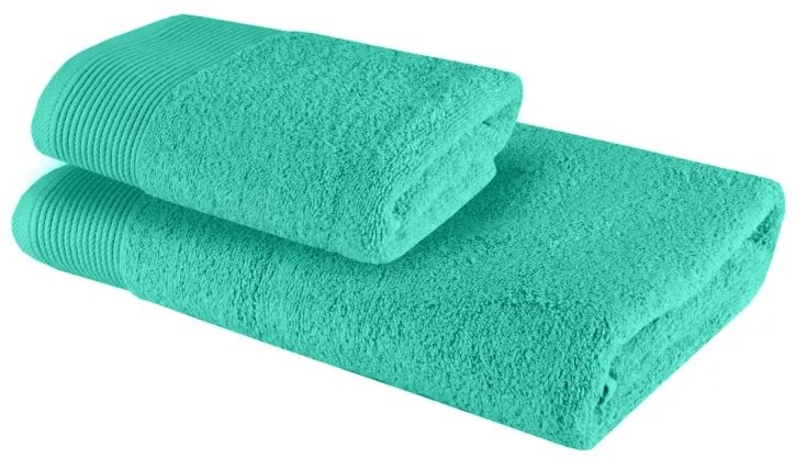 Sada 2 kusov bavlnenej osušky a uteráka Bella svetlozelená EMI