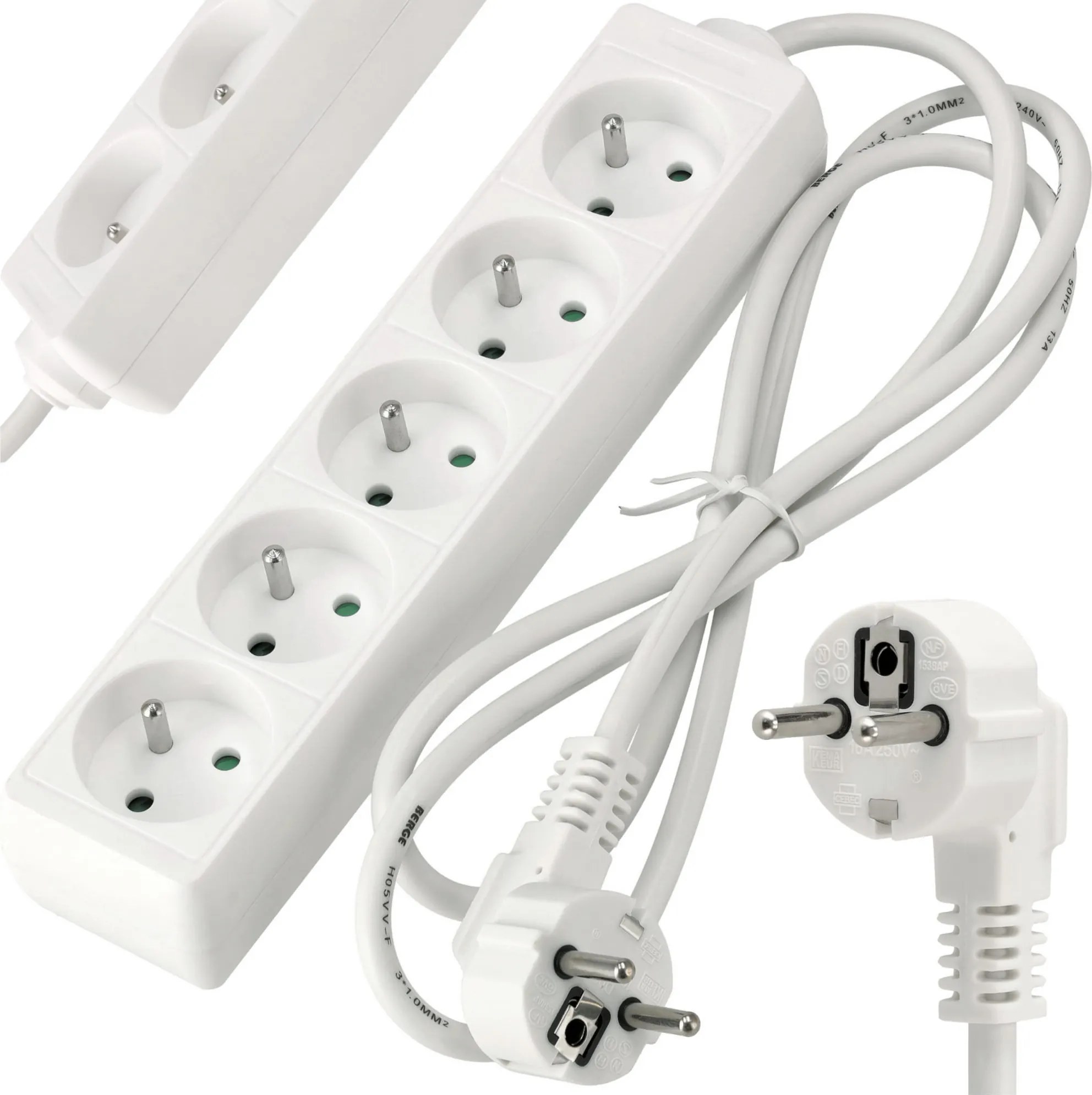 BERGE Predlžovačka - 5 zásuviek - 1,5 m - biela