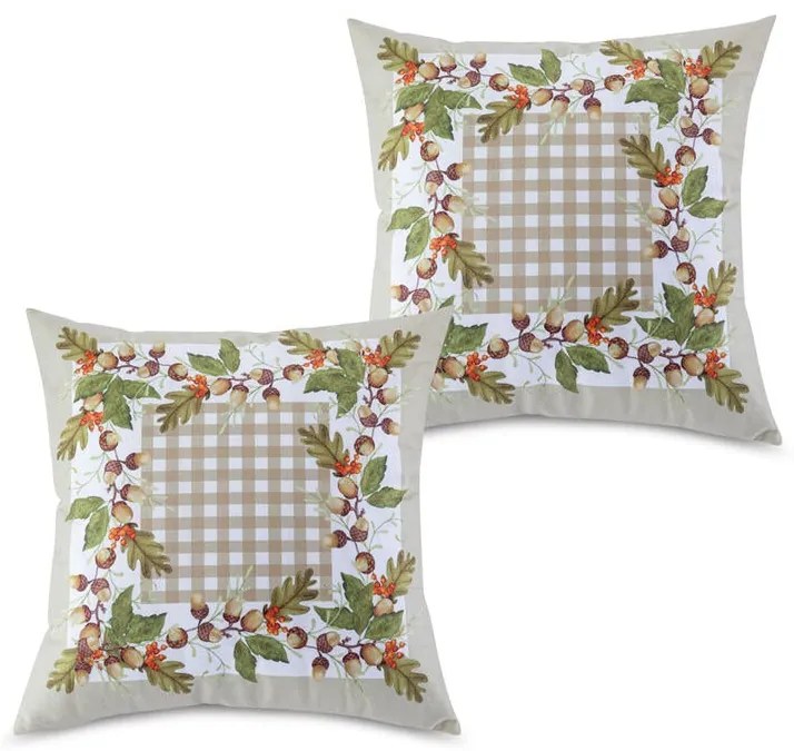 Súprava 2 ks obliečok na vankúšiky ŽALUDE 40 x 40 cm