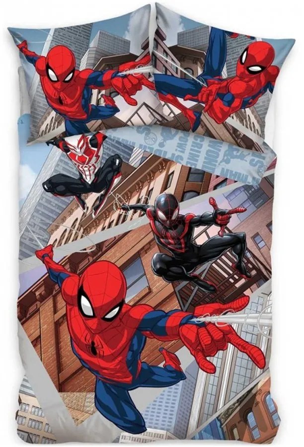 Posteľné obliečky Spiderman - motív Cez paralelné svety - 100% bavlna renforcé - 70 x 90 cm + 140 x 200 cm