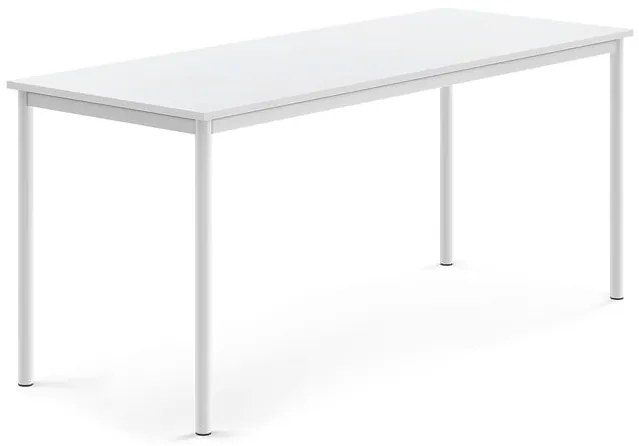 Stôl SONITUS, 1800x700x760 mm, HPL - biela, biela
