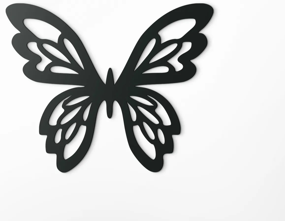 drevko Drevená nálepka Ornamentálny motýľ Rozmer obrazu: 26,5 x 32,5 cm, Farba dekorácie: Čierna