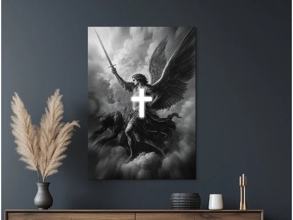 drevko | Čiernobiely obraz Archanjel Michal