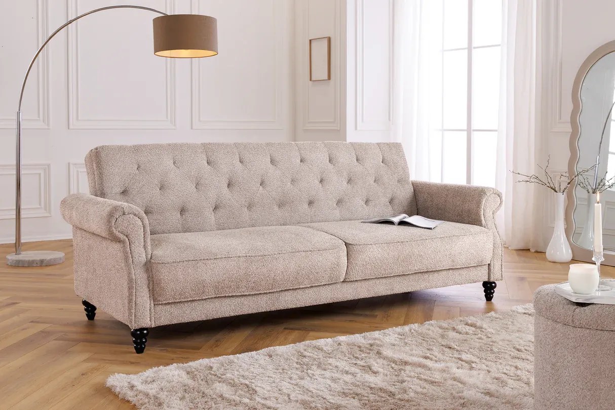 Rozkladacia pohovka MAISON BELLE 220 cm bouclé greige