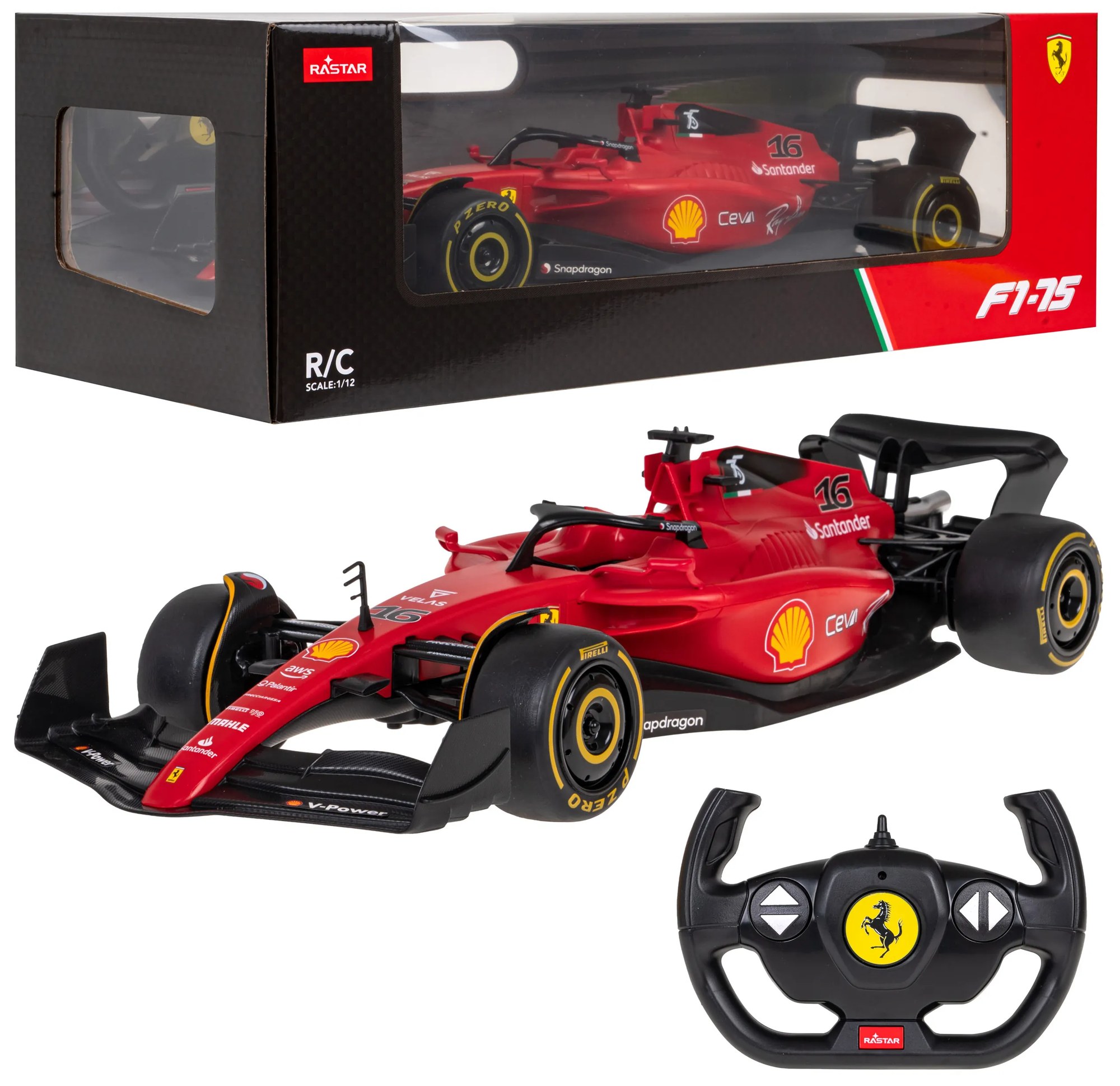 Ferrari F1 75 červený model RASTAR 1:12 pretekárske auto na diaľkové ovládanie + diaľkové ovládanie 2,4 GHz