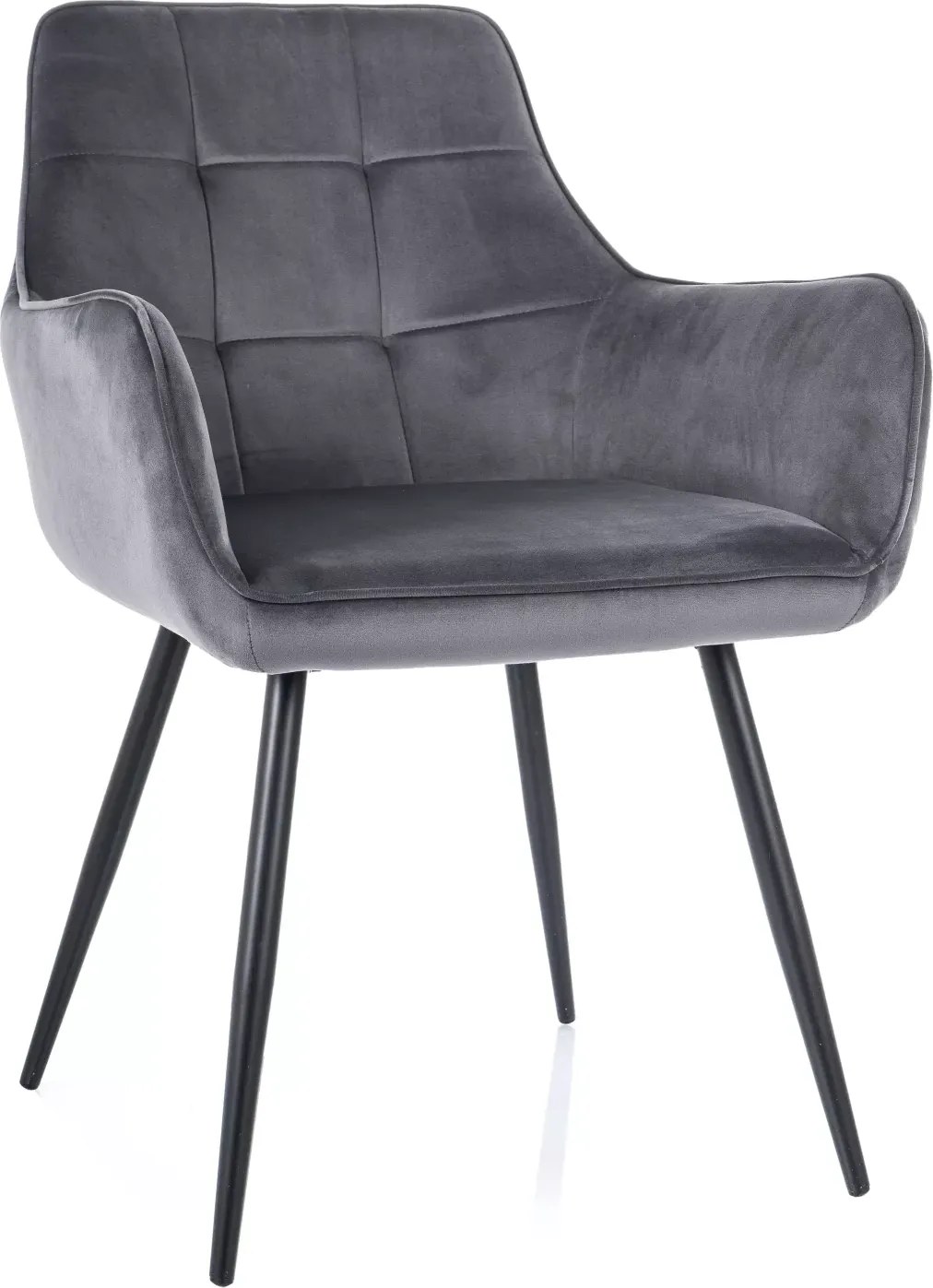 SI Citrónová zamatová stolička sivý