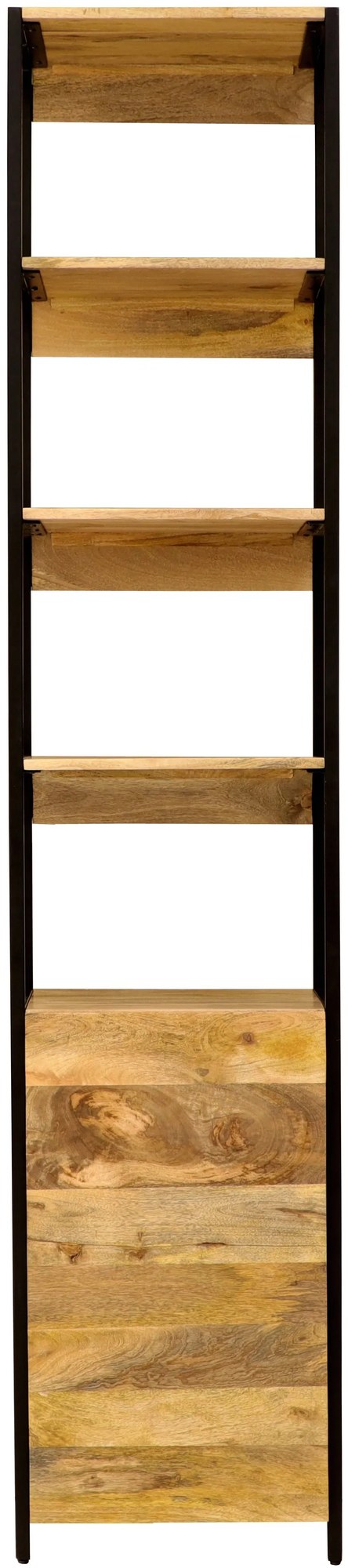 furniture-nabytek.cz - Police masív 45x213x35 s kovom a drevom mango